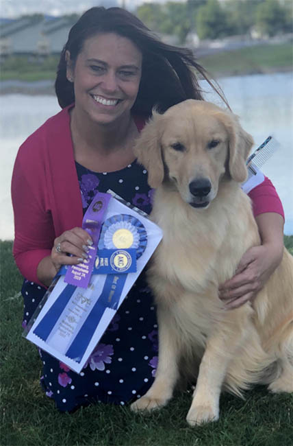 amy and cici of charm city golden retrievers in baltimore maryland